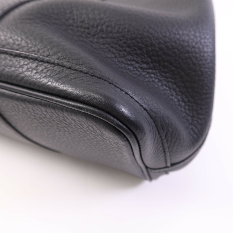 HERMES Negonda皮革Garden Party PM銀扣手挽袋Plomb-12