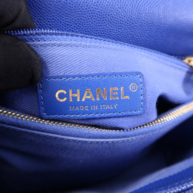 CHANEL 牛皮皮革CoCo Handle金扣鏈帶肩背袋-5