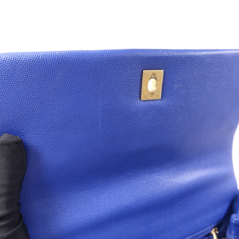 CHANEL 牛皮皮革CoCo Handle金扣鏈帶肩背袋-17