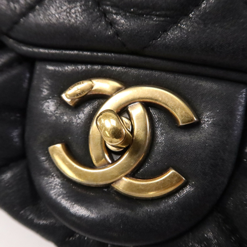 CHANEL 牛皮皮革Chain Shoulder Bag金扣鏈帶肩背袋-6