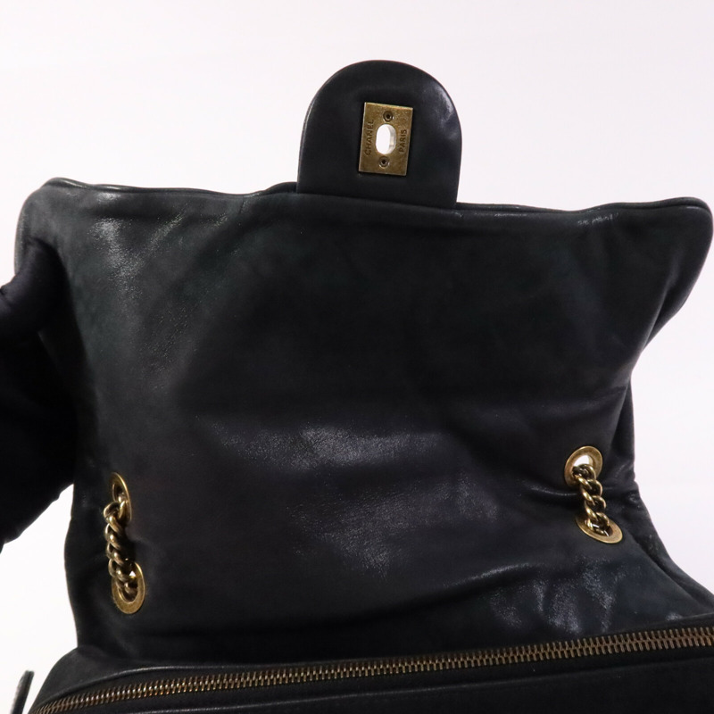 CHANEL 牛皮皮革Chain Shoulder Bag金扣鏈帶肩背袋-14