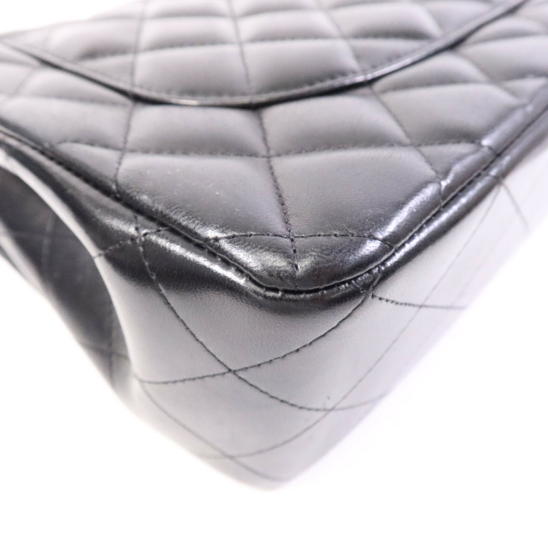 CHANEL 羊皮皮革Large Classic銀扣鏈帶肩背袋-10