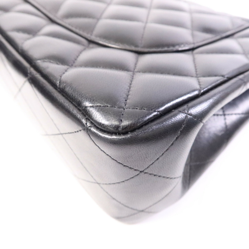 CHANEL 羊皮皮革Large Classic銀扣鏈帶肩背袋-13