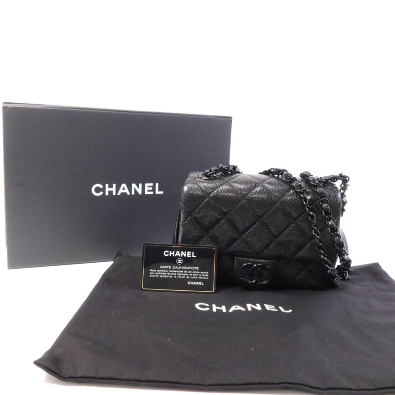 CHANEL 牛皮皮革Mini Classic 17鏈帶肩背袋-9