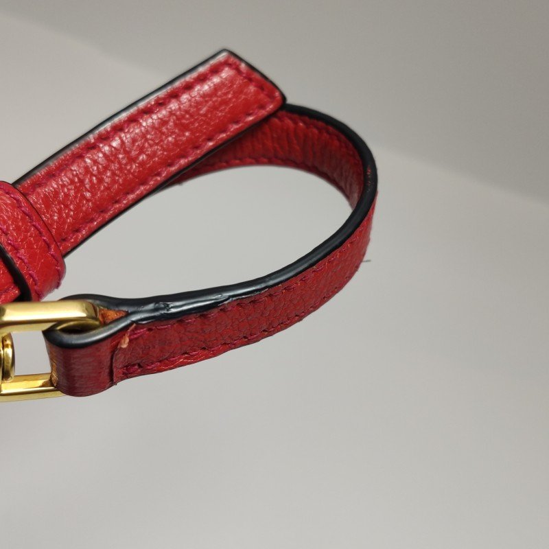 Miu Miu羊皮牛仔布拼色字母Logo斜挎包-21