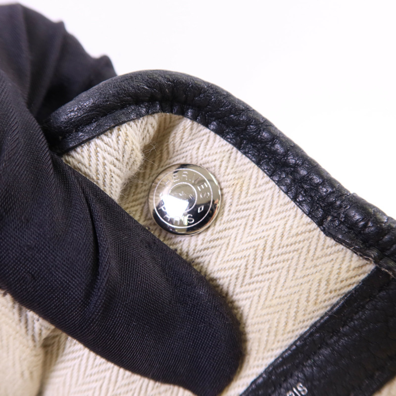 HERMES Negonda皮革Garden Party PM銀扣手挽袋Noir-8