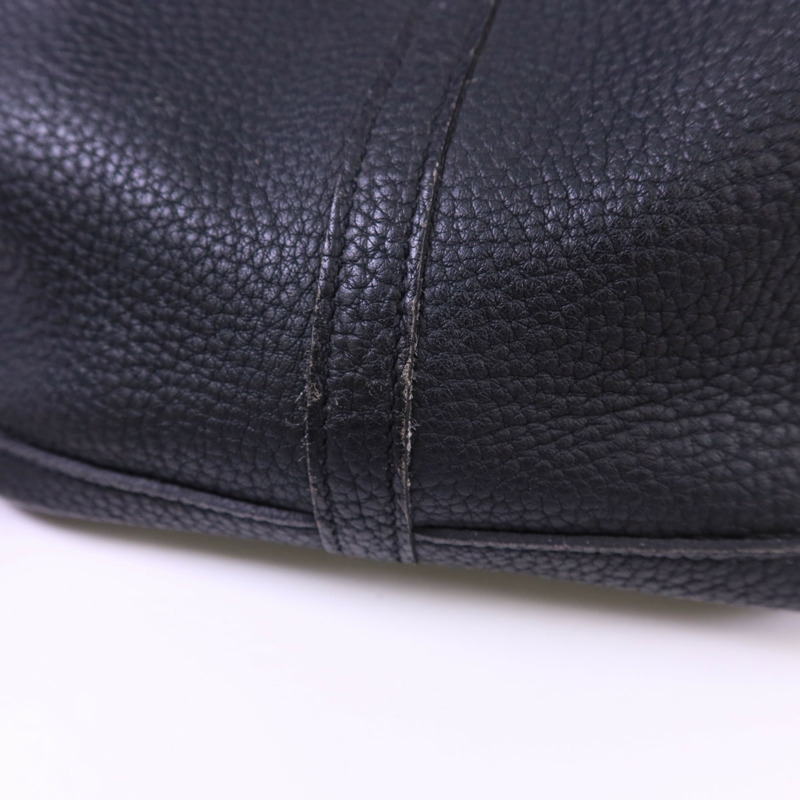 HERMES Negonda皮革Garden Party PM銀扣手挽袋Noir-19