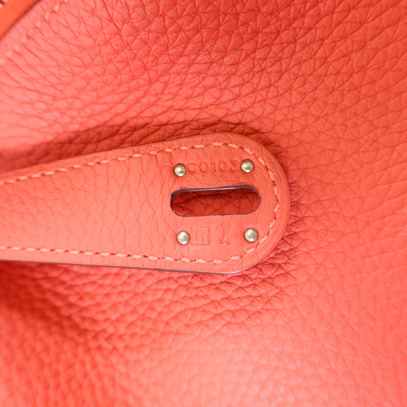 HERMES Clemence皮革Lindy 30銀扣手挽肩背兩用袋Rose Jaipur-7