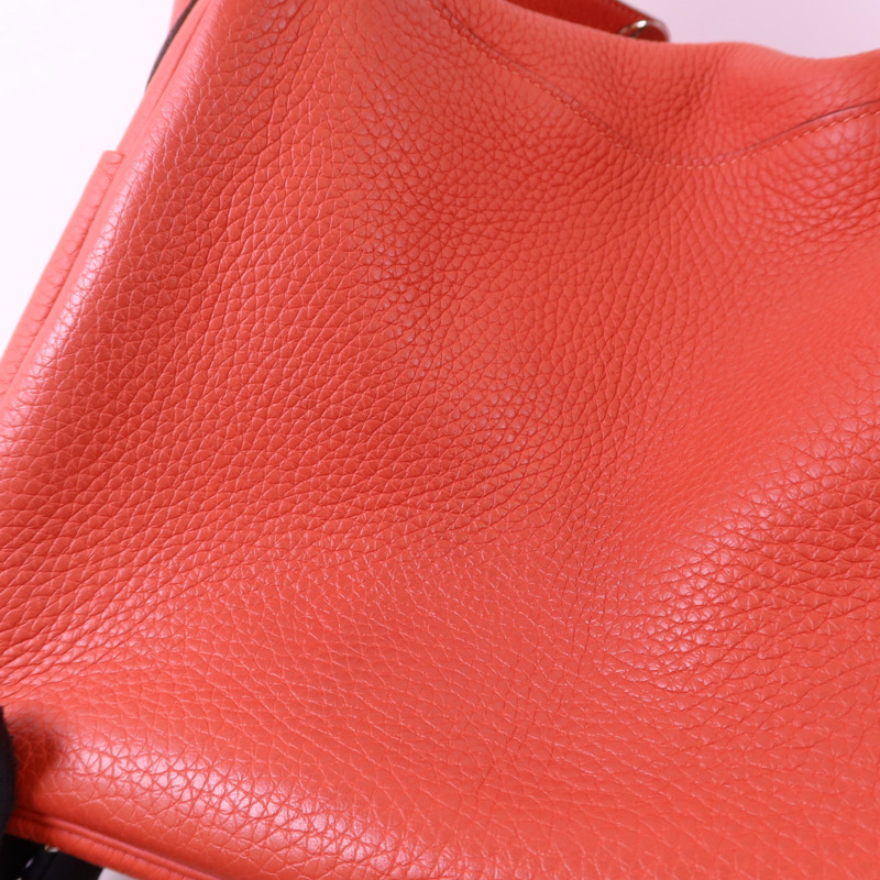 HERMES Clemence皮革Lindy 30銀扣手挽肩背兩用袋Rose Jaipur-14