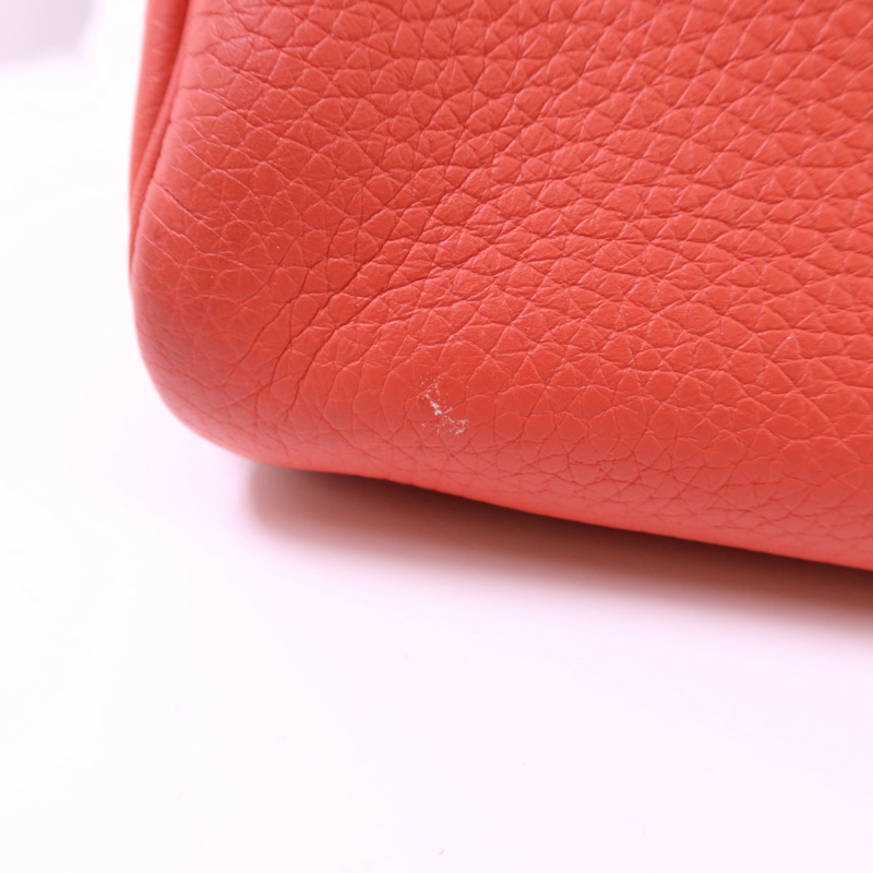 HERMES Clemence皮革Lindy 30銀扣手挽肩背兩用袋Rose Jaipur-15