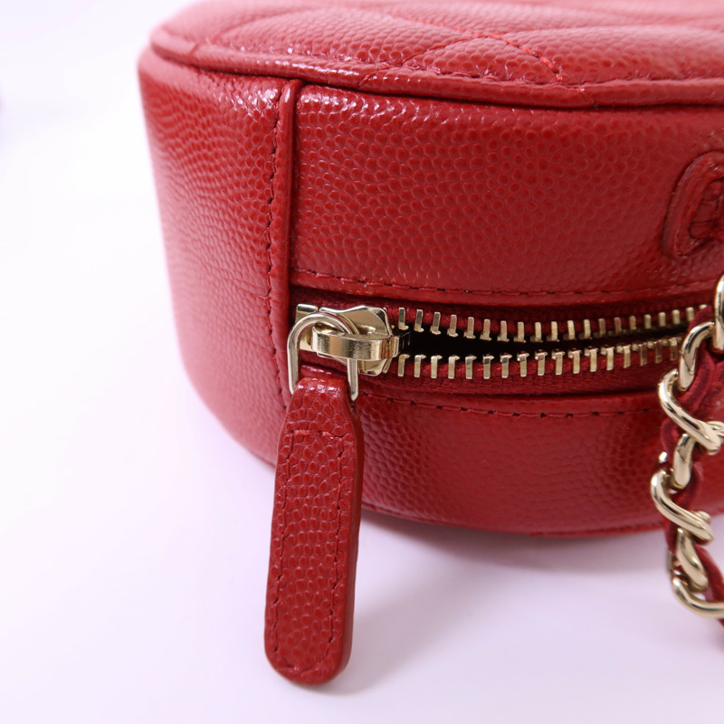 CHANEL 牛皮皮革Matelasse Round金扣鏈帶肩背袋-10