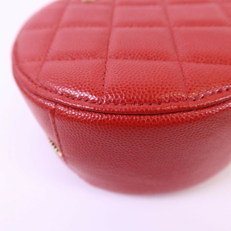 CHANEL 牛皮皮革Matelasse Round金扣鏈帶肩背袋-12