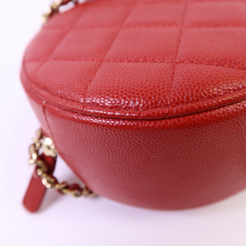 CHANEL 牛皮皮革Matelasse Round金扣鏈帶肩背袋-14