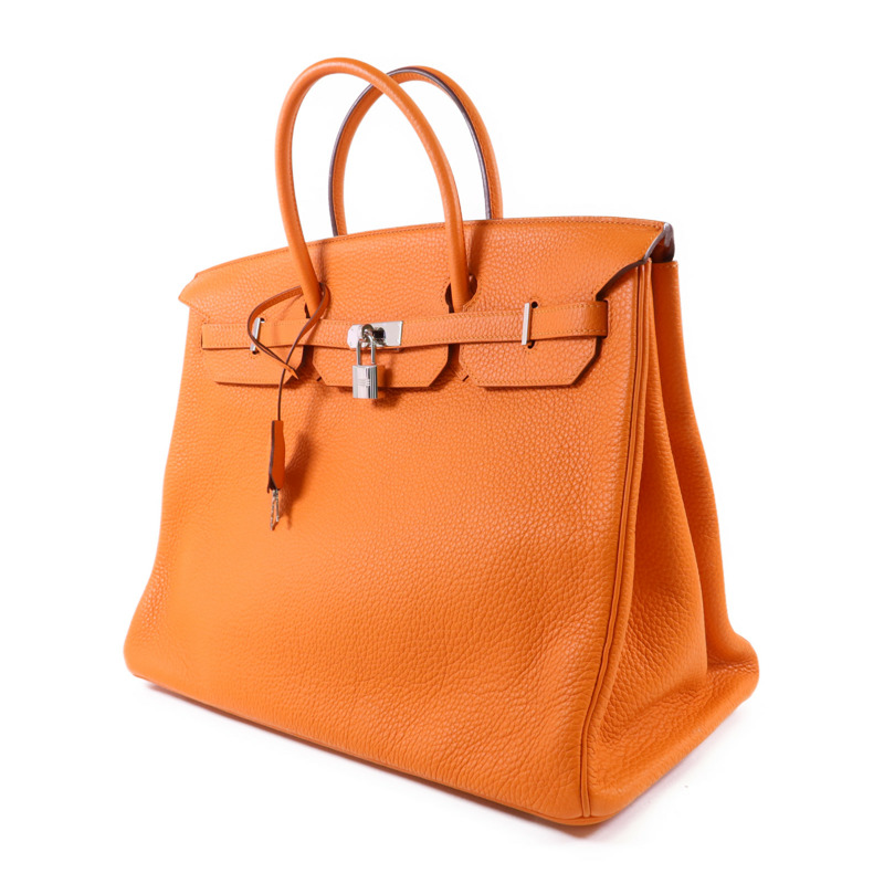 HERMES Togo皮革Birkin 40銀扣手挽袋-2