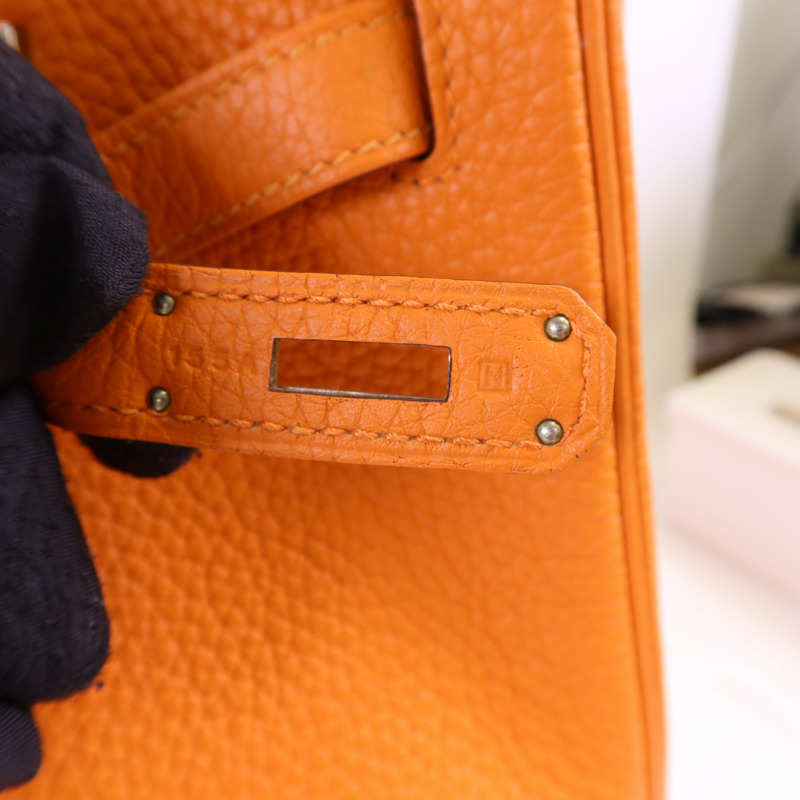 HERMES Togo皮革Birkin 40銀扣手挽袋-7
