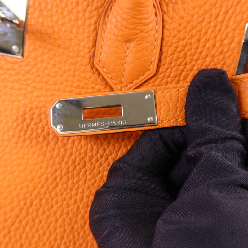 HERMES Togo皮革Birkin 40銀扣手挽袋-8