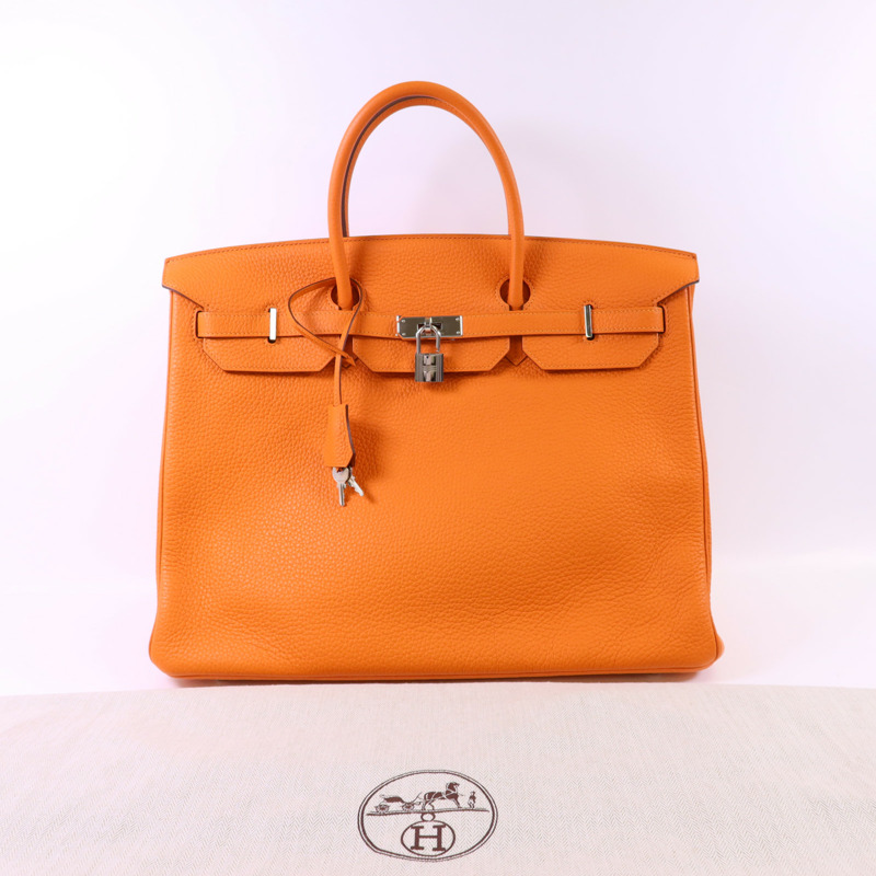 HERMES Togo皮革Birkin 40銀扣手挽袋-17