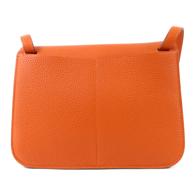 HERMES Clemence皮革Halzan 25金扣手挽肩背兩用袋Feu-1