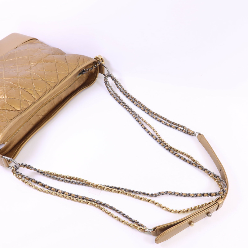 CHANEL 牛皮皮革Gabrielle Large鏈帶肩背袋-4