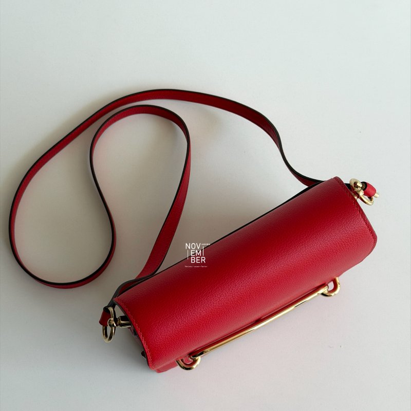 過年紅色超喜氣❤️ 99新🆕 有購證🙌🏻 Hermès 愛馬仕 Mini Roulis 愛心紅金釦-3