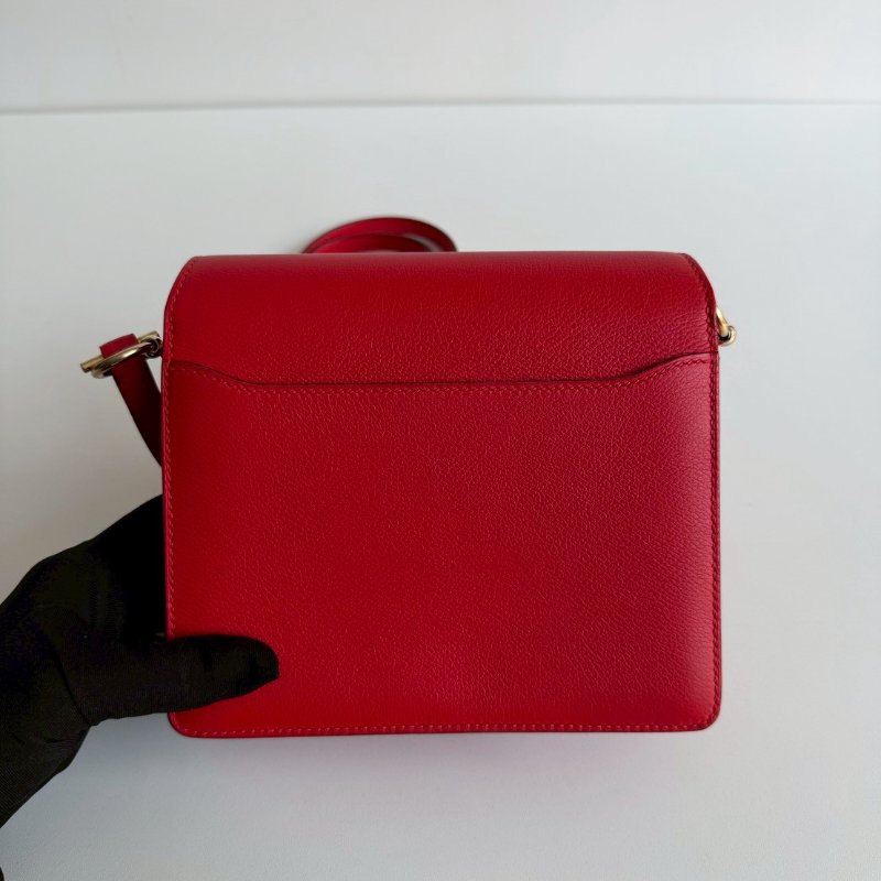 過年紅色超喜氣❤️ 99新🆕 有購證🙌🏻 Hermès 愛馬仕 Mini Roulis 愛心紅金釦-8