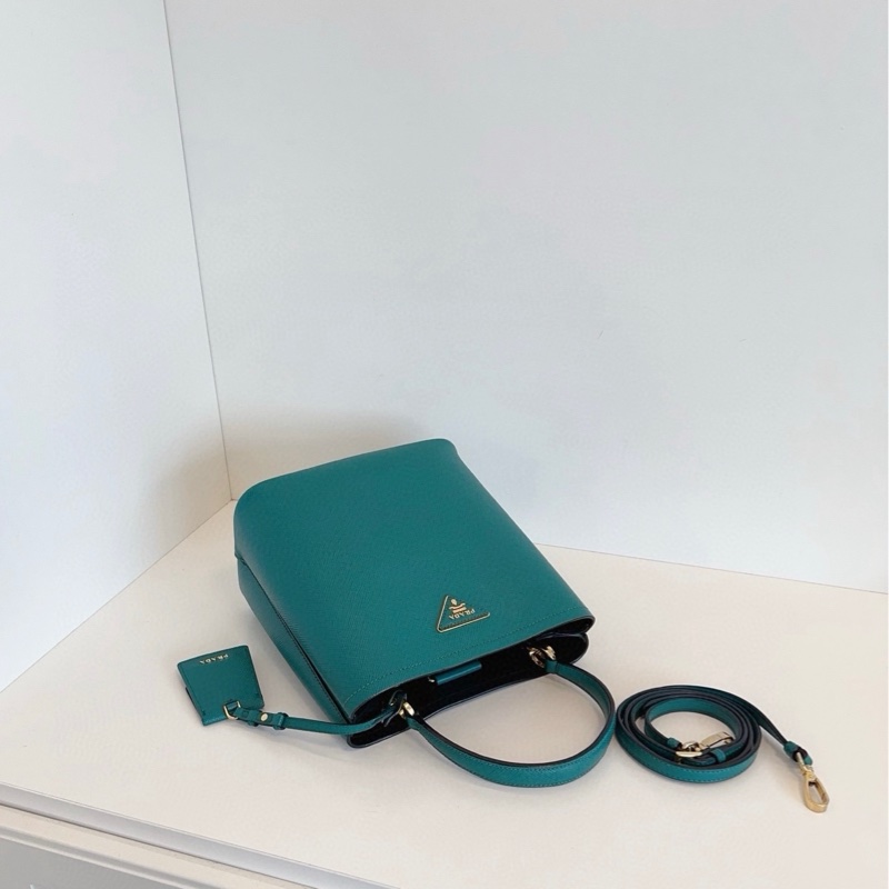 Prada普拉達 Panier Saffiano十字紋牛皮水桶包-4