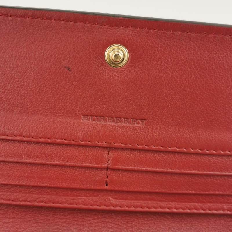 Burberry牛皮純色銘牌logo翻蓋錢包-5