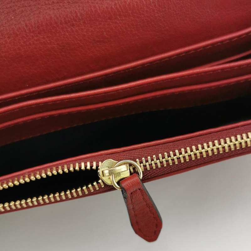 Burberry牛皮純色銘牌logo翻蓋錢包-7