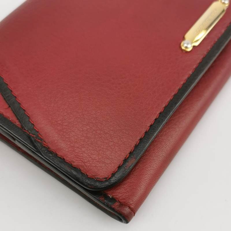 Burberry牛皮純色銘牌logo翻蓋錢包-9