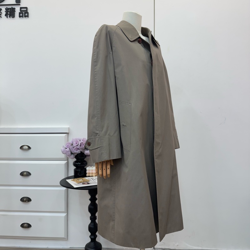 Burberry 灰色長款風衣 秋冬vintage 中古-4