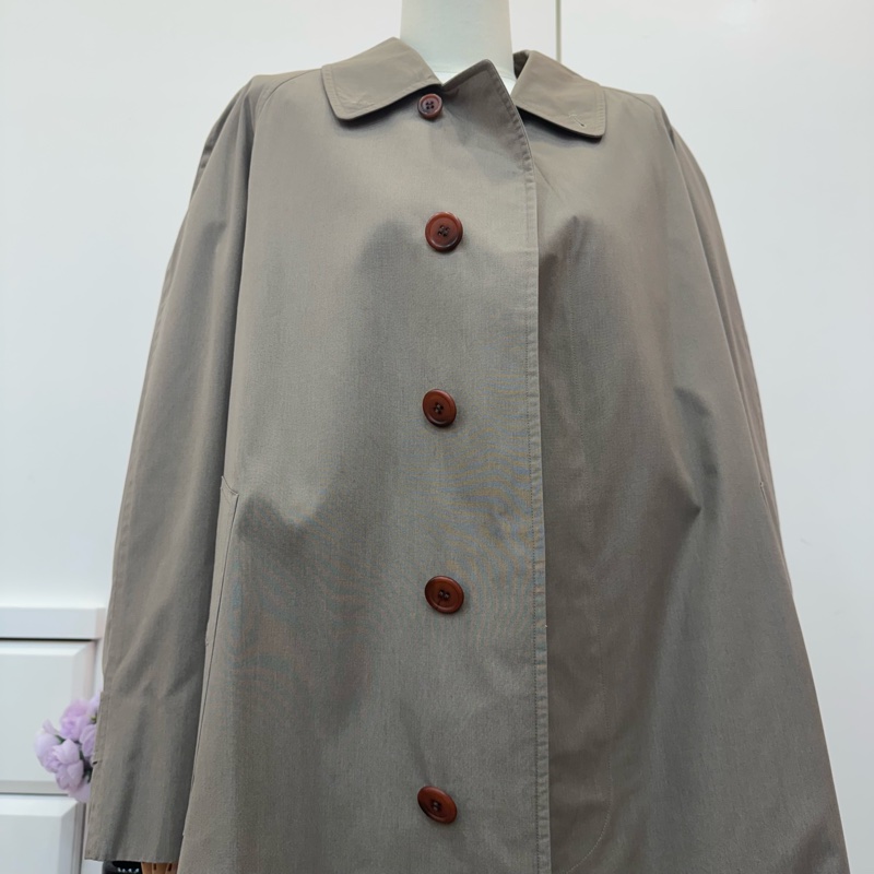 Burberry 灰色長款風衣 秋冬vintage 中古-10
