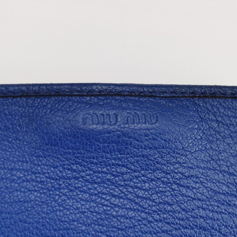 Miu Miu羊皮純色字母Logo斜挎包-7