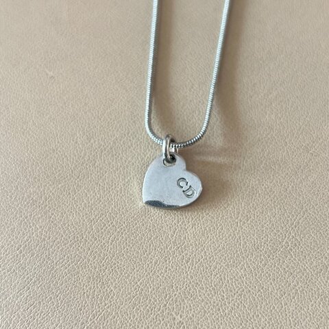 Dior銀色心形蛇骨頸鏈 / Dior Heart CD Logo Necklace 日本中古二手Vintage 情人節禮物