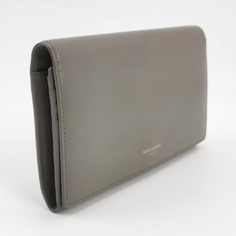 Saint Laurent牛皮純色字母logo錢包-2