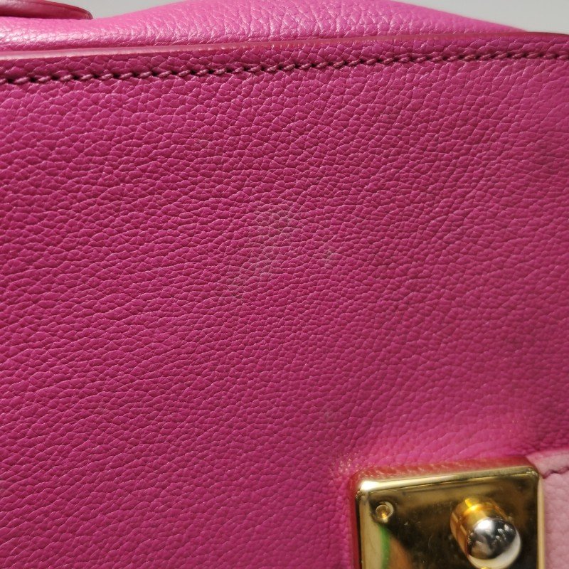 Miu Miu Madras羊皮拼色金屬鎖扣斜挎包單肩包-10