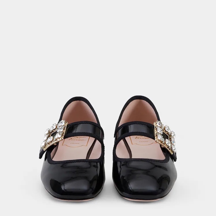Roger Vivier 女士 Très Vivier Strass Buckle芭蕾鞋35.5 38.5碼-1