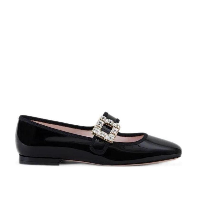 Roger Vivier 女士 Très Vivier Strass Buckle芭蕾鞋35.5 38.5碼-3