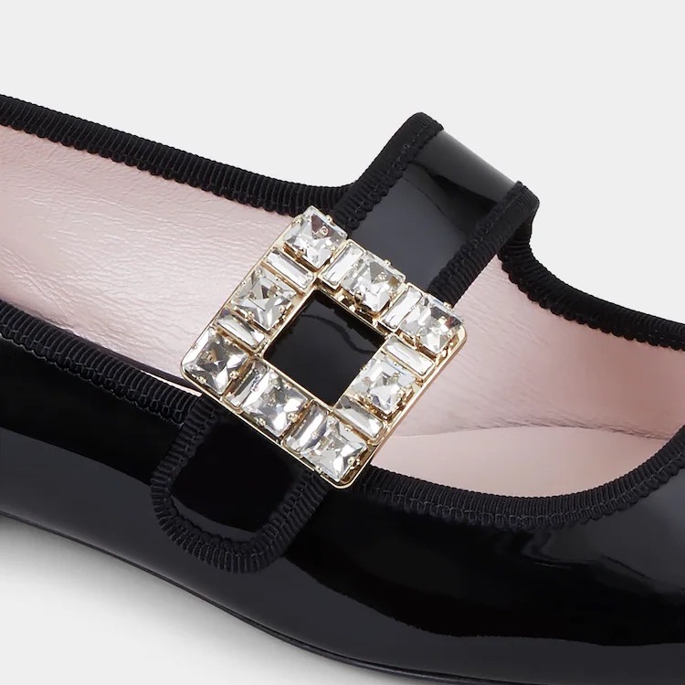 Roger Vivier 女士 Très Vivier Strass Buckle芭蕾鞋35.5 38.5碼-5