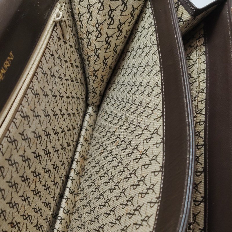 Saint Laurent羊皮蜥蜴皮拼色YSL標誌翻蓋單肩包-8