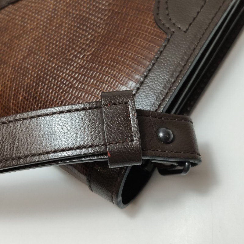 Saint Laurent羊皮蜥蜴皮拼色YSL標誌翻蓋單肩包-10