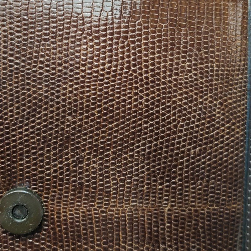 Saint Laurent羊皮蜥蜴皮拼色YSL標誌翻蓋單肩包-11