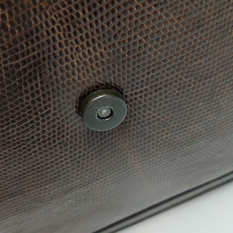 Saint Laurent羊皮蜥蜴皮拼色YSL標誌翻蓋單肩包-12