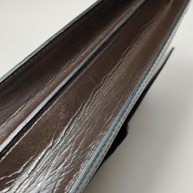 Saint Laurent羊皮蜥蜴皮拼色YSL標誌翻蓋單肩包-15