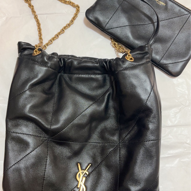 Saint Laurent小型小羊毛皮波包/黑-2