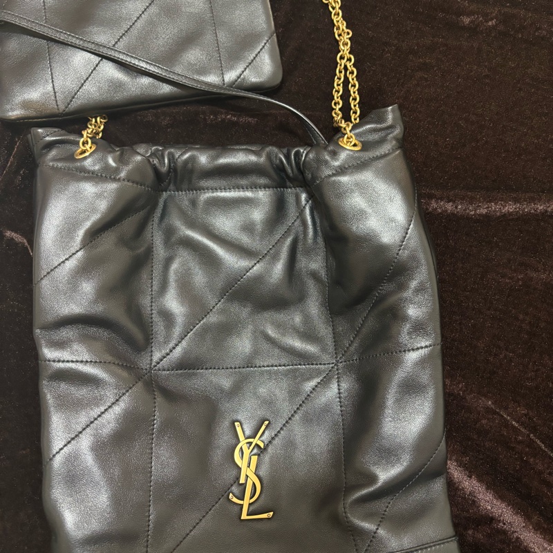 Saint Laurent小型小羊毛皮波包/黑-3