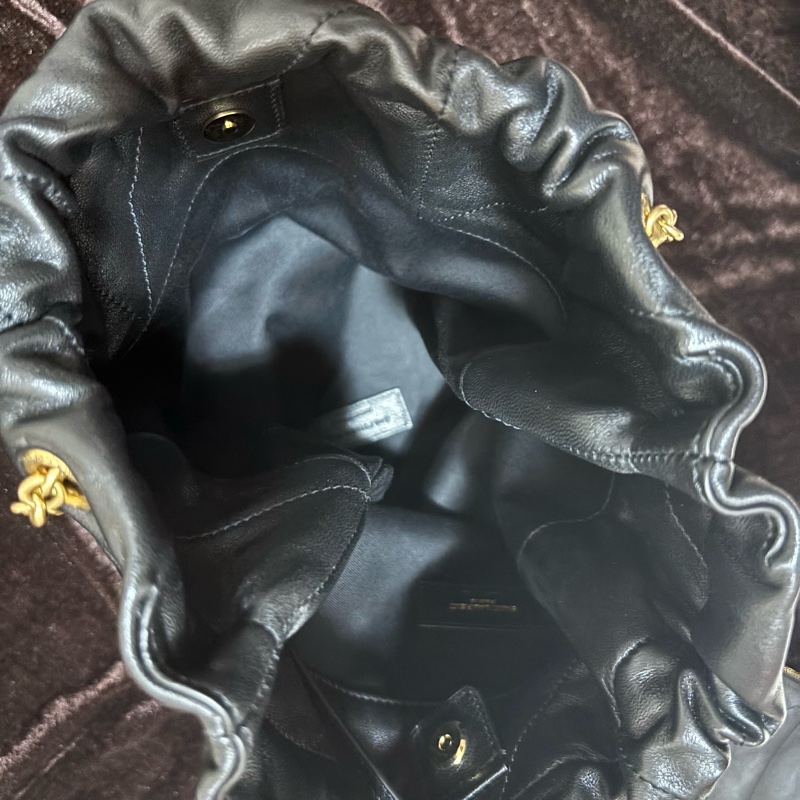 Saint Laurent小型小羊毛皮波包/黑-4