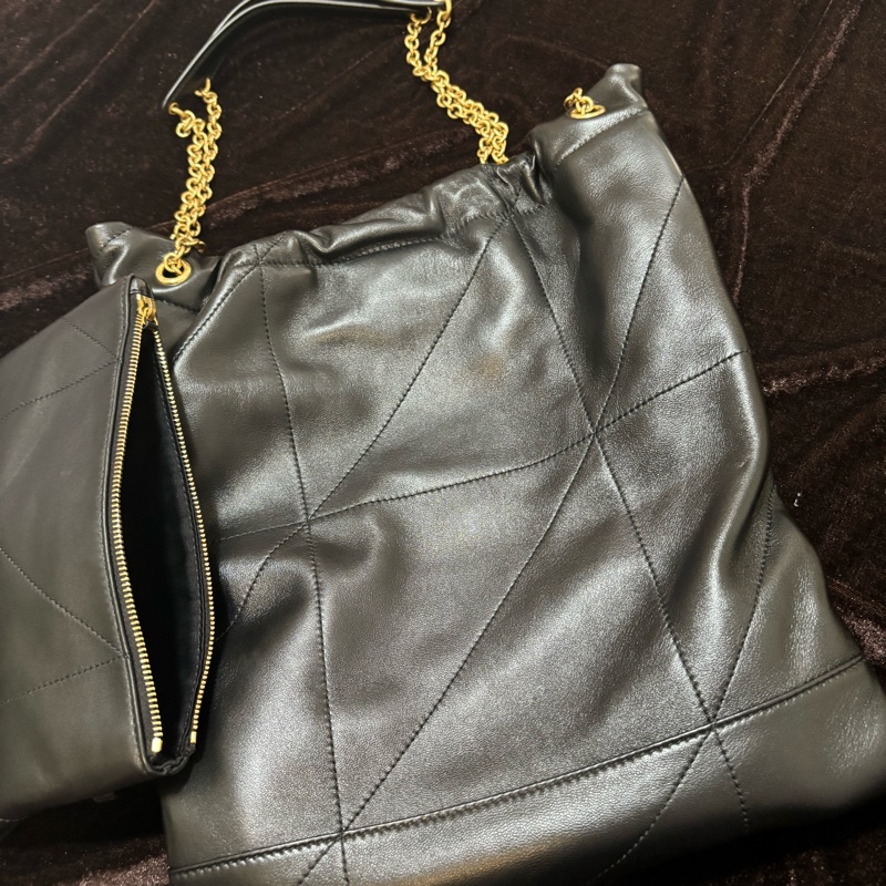 Saint Laurent小型小羊毛皮波包/黑-8