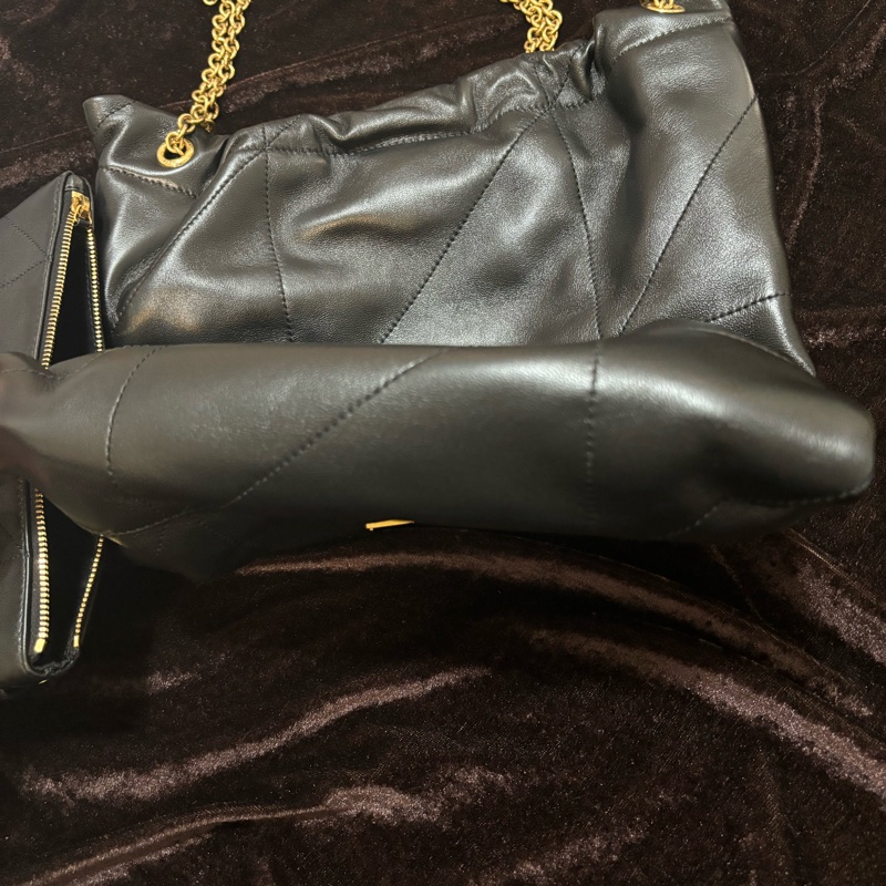 Saint Laurent小型小羊毛皮波包/黑-9