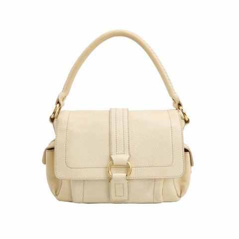 Celine牛皮純色翻蓋單肩包