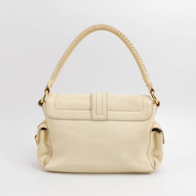 Celine牛皮純色翻蓋單肩包-3